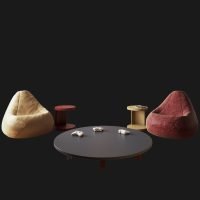 Stark Game Table & Puffs