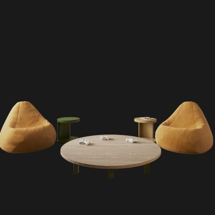 Leonardo Game Table & Puffs